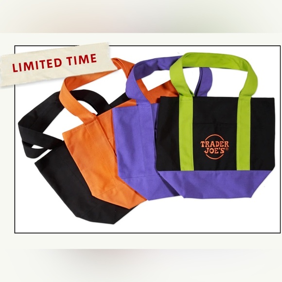 NWT (Set of 4) Trader Joe’s Halloween Mini Canvas Totes - Picture 2 of 13